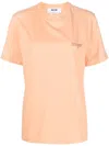 Msgm Logo-print Cotton T-shirt In Orange