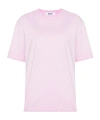 Msgm Logo-embroidered Cotton T-shirt In Pink