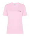 Msgm Logo-embroidered Cotton T-shirt In Pink