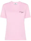 Msgm Logo-embroidered Cotton T-shirt In Pink