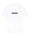 Msgm White T-shirt With Print On The Front And Logo On The Back In White