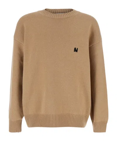 MSGM MSGM LOGO PATCH CREWNECK KNITTED JUMPER