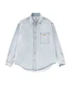 Msgm Long Sleeve Shirt Chest Pocket In Blue