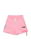 Msgm Logo-embroidered Drawstring Shorts In Pink