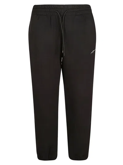 Msgm Logo Lace-up Track Pants In Black