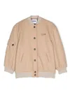 Msgm Logo-embroidered Felted Bomber Jacket In Neutrals