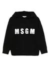 Msgm Logo-embroidered Hoodie In Black