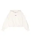 Msgm Logo-embroidered Hoodie In Neutrals