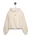 Msgm Logo-embroidered Hoodie In Nude