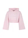 Msgm Pink Crop Sweatshirt For Girl With Logo In Pink