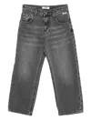 Msgm Logo-embroidered Jeans In Black