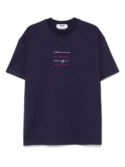 Msgm Logo-embroidered Jersey T-shirt