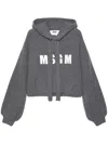 Msgm Logo-embroidered Knitted Top In Grey