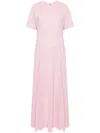 MSGM EMBROIDERED COTTON MAXI DRESS