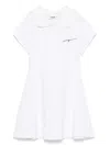 Msgm Logo-embroidered Polo Dress In White