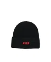 Msgm Logo-embroidered Ribbed-knit Beanie In Black
