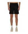 Msgm Black Shorts With Subtle Logo Detail In Black