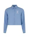 Msgm Logo-embroidered Shirt In Blue