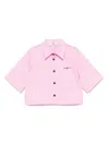 Msgm Logo-embroidered Shirt In Pink