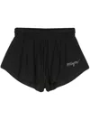 Msgm Logo-embroidered Drawstring Shorts In Black