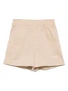 Msgm Logo-embroidered Shorts In Neutrals
