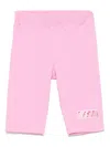 Msgm Logo-embroidered Shorts In Pink