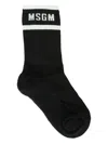 Msgm Logo-embroidered Socks In Black