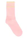 Msgm Logo-embroidered Socks In Pink