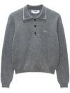 Msgm Logo-embroidered Sweater In Grey