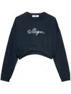 Msgm Logo-embroidered Sweatshirt In Blue