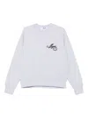 Msgm Relaxed Fit Cotton Sweatshirt With Script Logo Detail In Gray