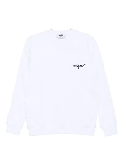 MSGM LOGO-EMBROIDERED SWEATSHIRT