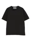 Msgm Logo-embroidered T-shirt In Black