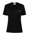 Msgm Logo-embroidered T-shirt In Black