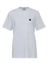 Msgm Logo-embroidered T-shirt In Gray