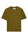 Msgm Logo-embroidered T-shirt In Green