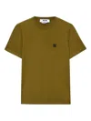 Msgm Logo-embroidered T-shirt In Green