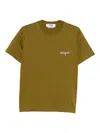 Msgm Logo-embroidered Cotton T-shirt Clothing In Green