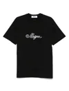 Msgm T-shirt Mit Logo-stickerei In Schwarz