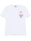 Msgm T-shirt Mit Logo-stickerei In Weiss