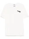 Msgm Logo Embroidered T-shirt With Crew Neck In Weiss
