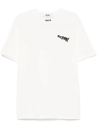 MSGM LOGO-EMBROIDERED T-SHIRT