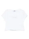Msgm Logo-embroidered T-shirt In White