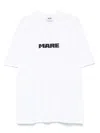 Msgm White T-shirt With Print On The Front And Logo On The Back In White