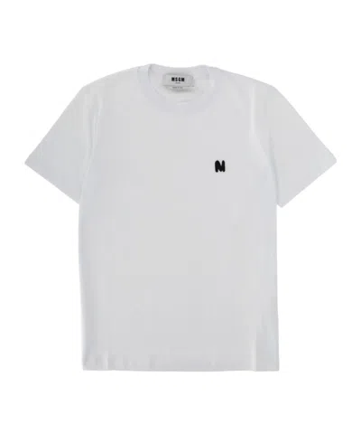 MSGM MSGM LOGO EMBROIDERED T-SHIRT