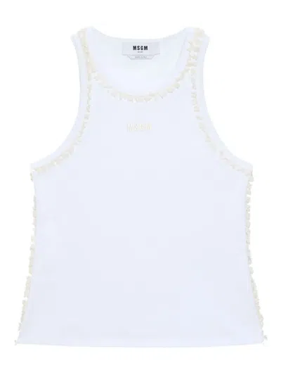 Msgm Logo-embroidered Tank Top