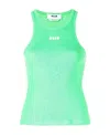 Msgm Logo-print Round Neck Vest In Green