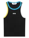 Msgm Logo-embroidered Tank Top In Black