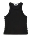 Msgm Logo-embroidered Tank Top In Black
