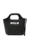 Msgm Logo-embroidered Tote Bag In Black